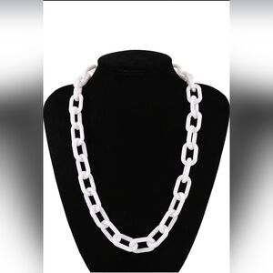 Acrylic Cuban Link Chain Necklace 24 inch Boho Jewelry for Women